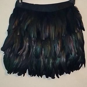 Black and green feather skirt